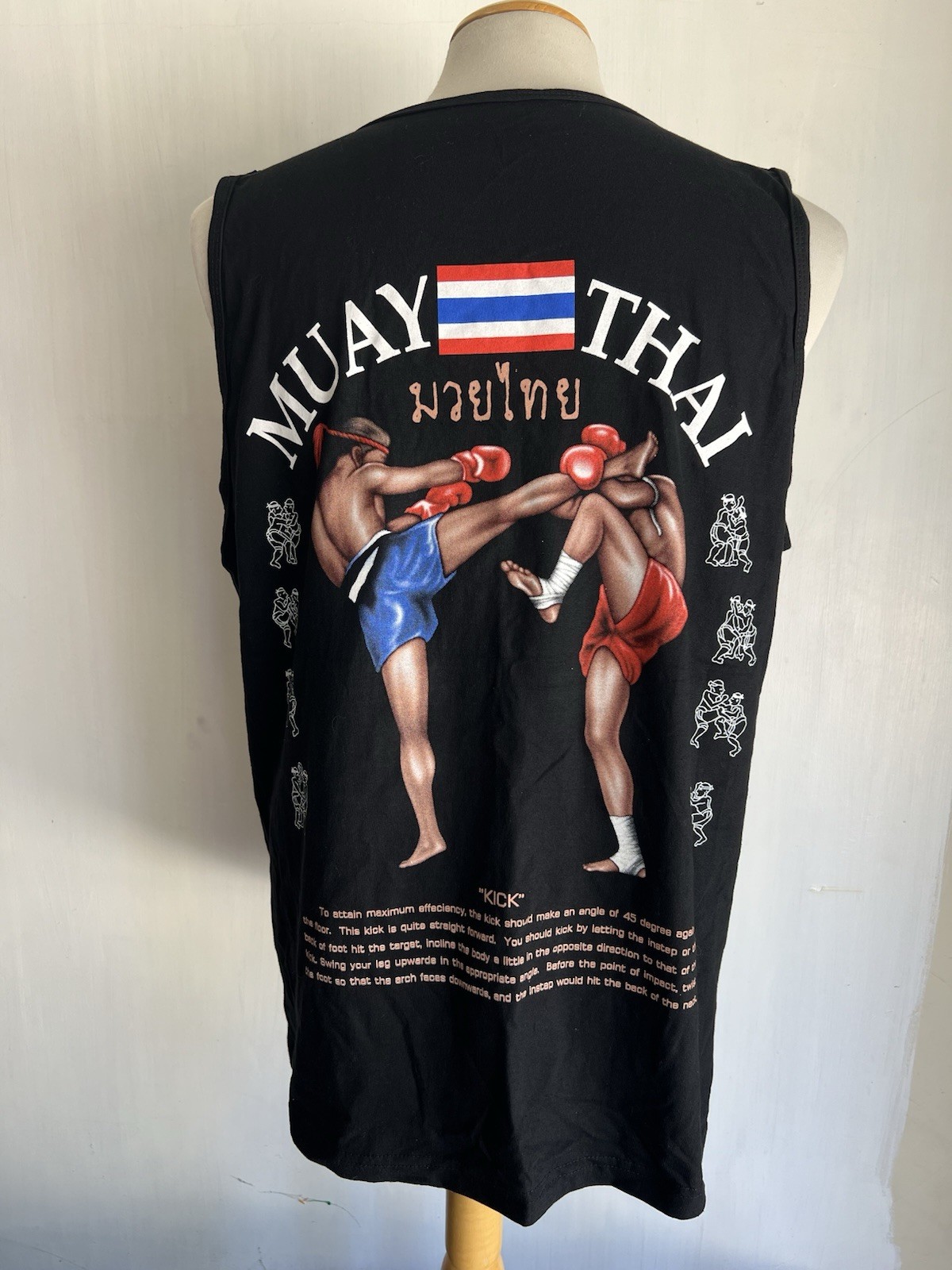 MUAY THAI Official MMA "Kick" Boxer Martial Arts Tank Top T-Shirt Size Large gallery
