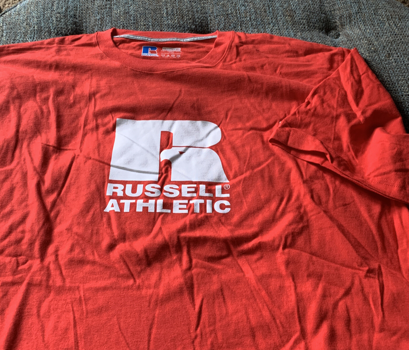 NWOT 2 Russell Athletic T Shirts Men's Size XXL 2XL Blue & Red Classic Logo A6 gallery