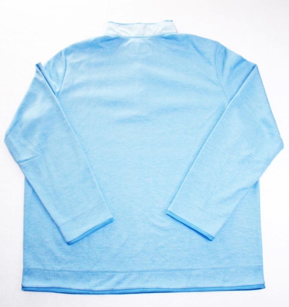 Three Sixty Six Mens 2X Pullover 1/4 Snap Mock Collar Long Sleeve Rib Knit Blue gallery