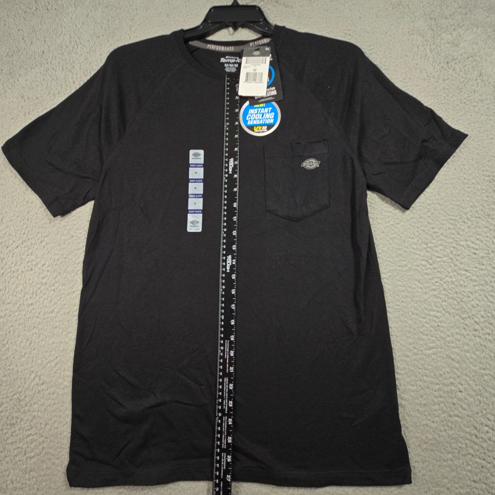 DICKIES Cooling Shirt Mens Medium Black Pocket Tee Lightweight Work Fast Dry NWT gallery