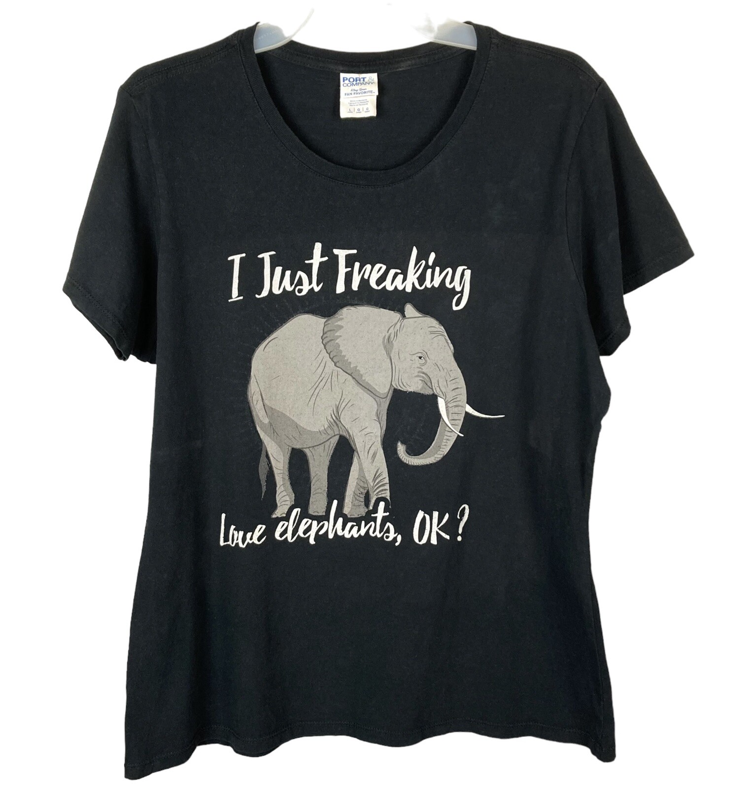 I Just Love Elephants Tee T-Shirt Elephant Short Sleeve Port & Co Ring Spun FADE gallery