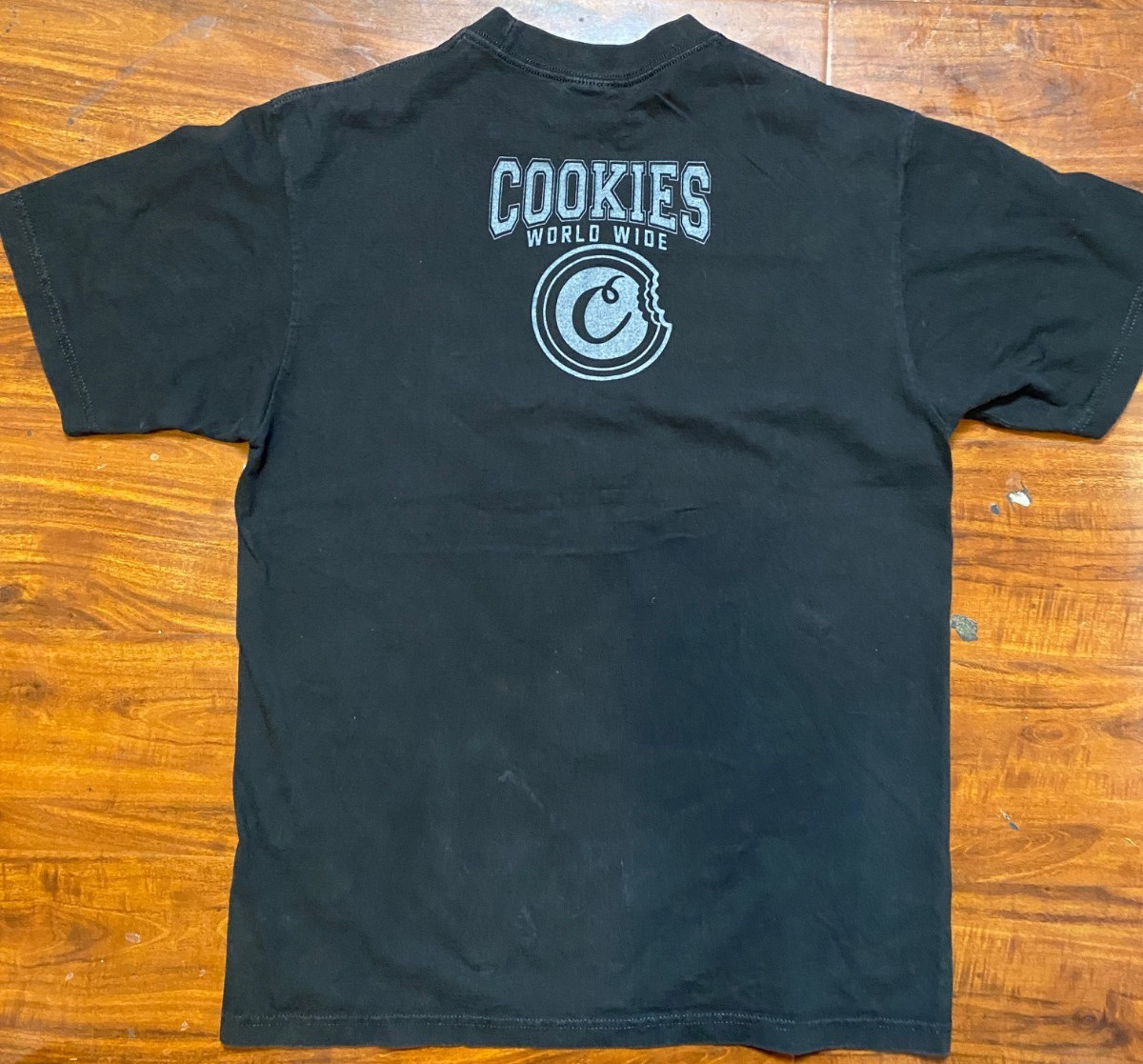 Cookies Original Logo World Wide Double Sided SHAKA Black Street Wear Tee SZ L gallery