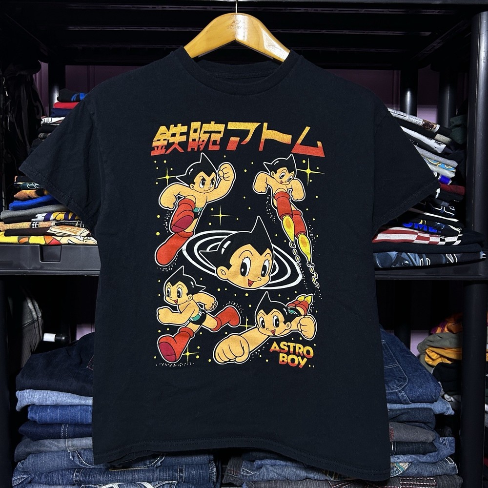 Astro Boy Mighty Atom Japanese Kanji Graphic T-Shirt Size M