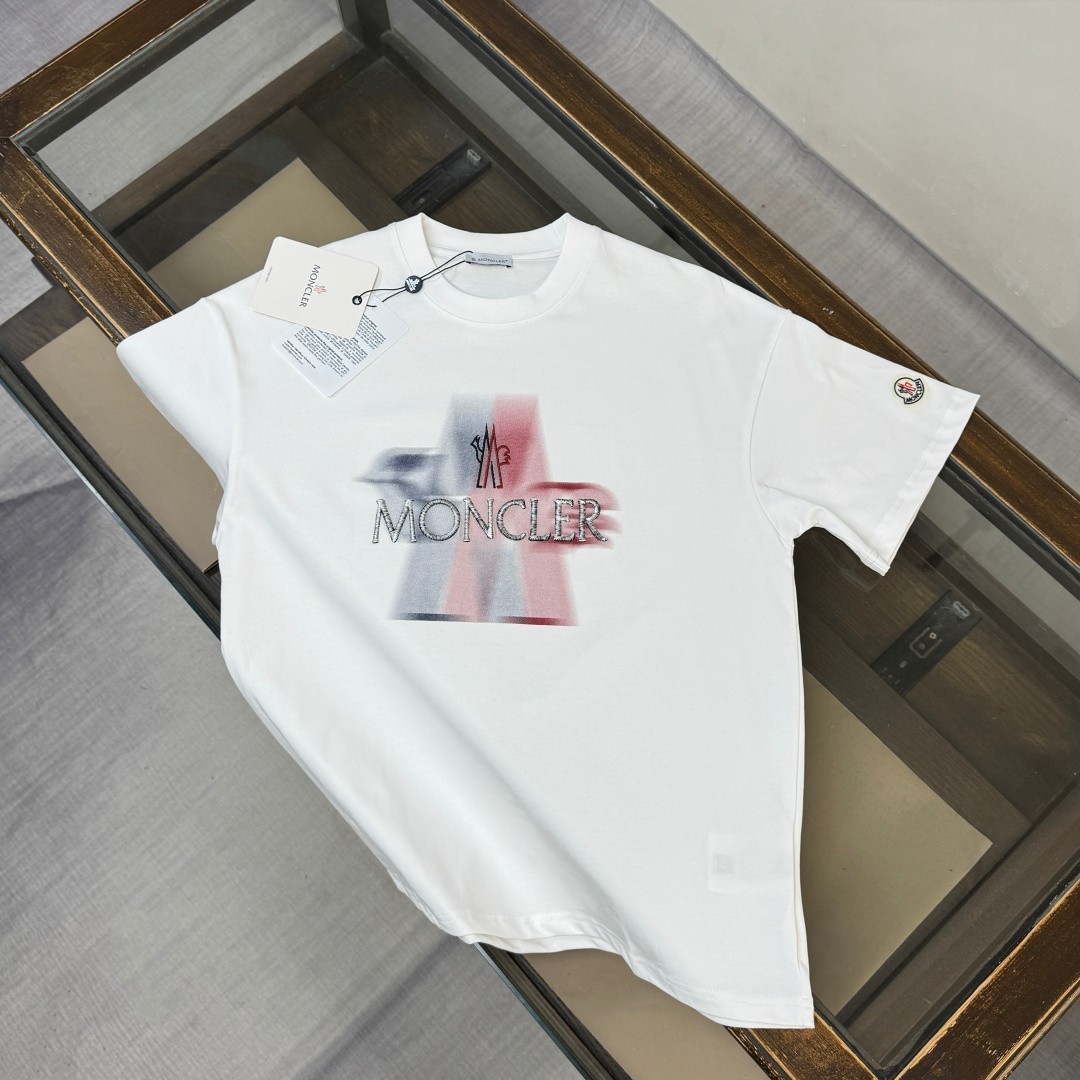 Moncler Unisex White Summer Cotton T-Shirt Size M gallery