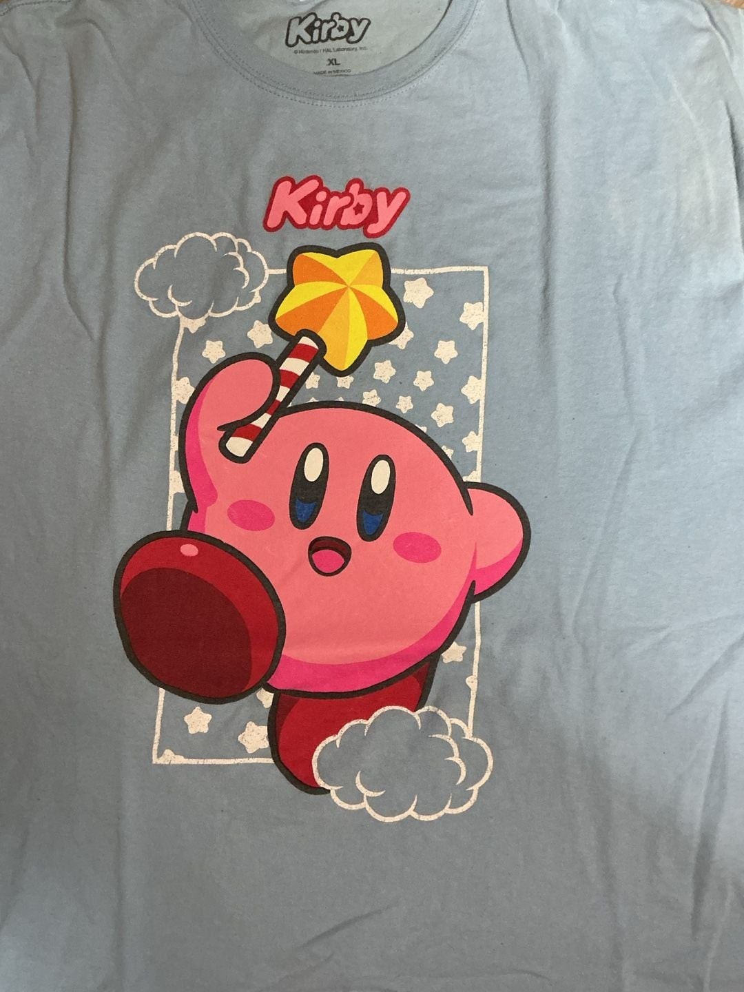 Nintendo Kirby Star Wand Light Blue Graphic T-Shirt XL gallery