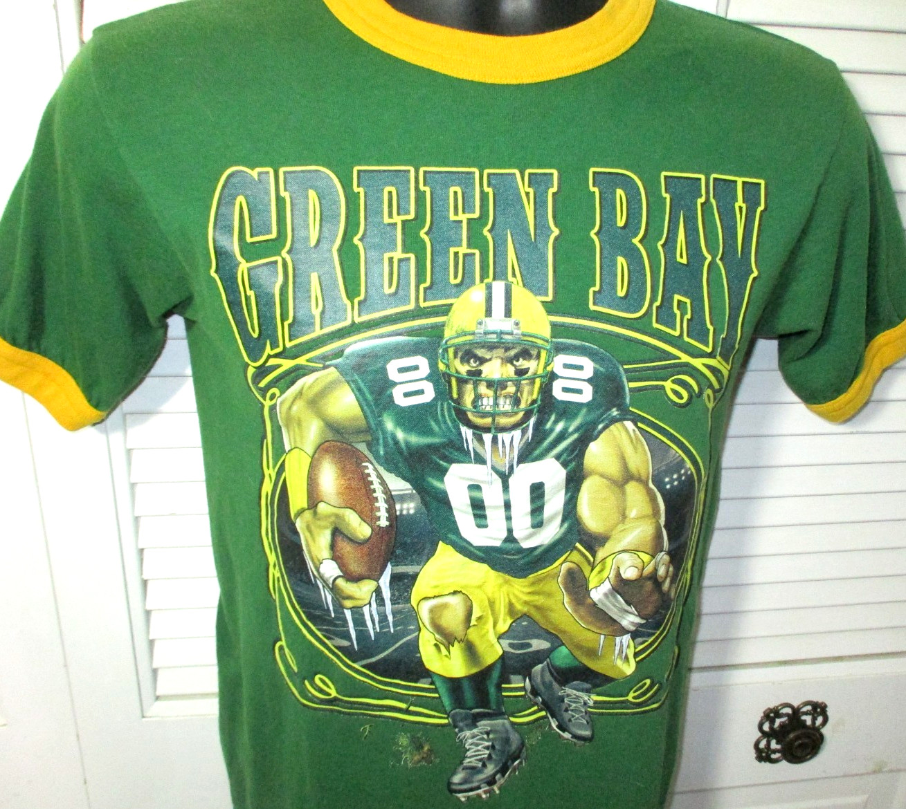 Vtg GREEN BAY PACKERS Ringer T-Shirt~Augusta Sportswear~Men's S (XS-S)~Used gallery