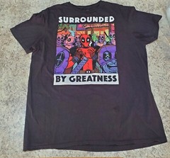 Marvel Surronded by Greatness Shirt Men L Short Sleeve Deadpool Black Cotton Tee