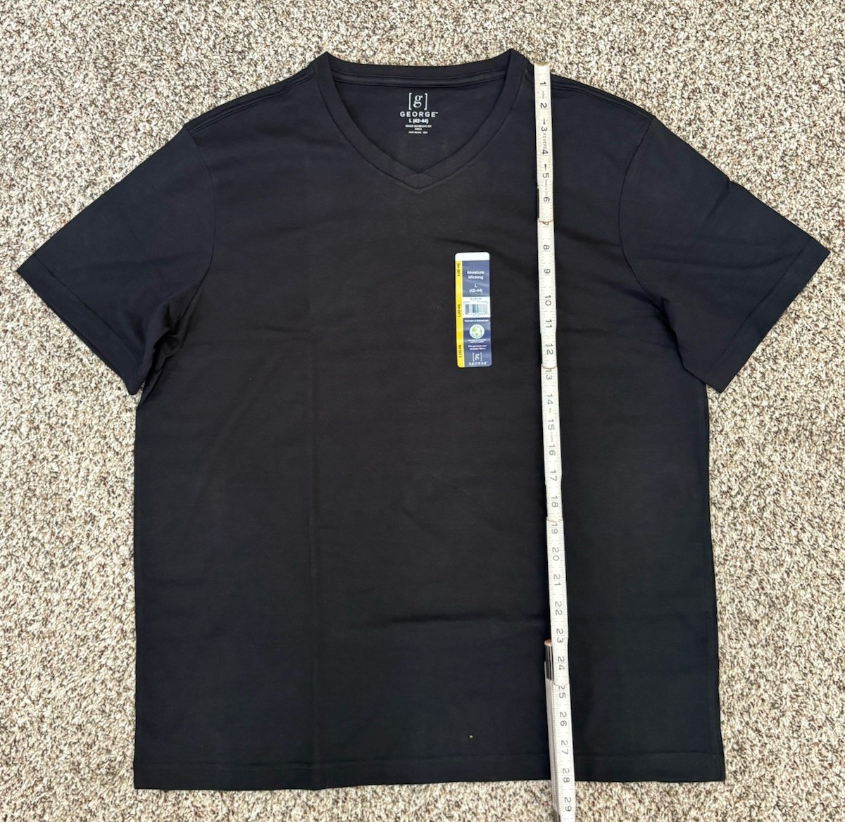 New George 3-PACK Men’s V-Neck T-shirt Tee Moisture Wicking Sz 42-44 LARGE (G1) gallery