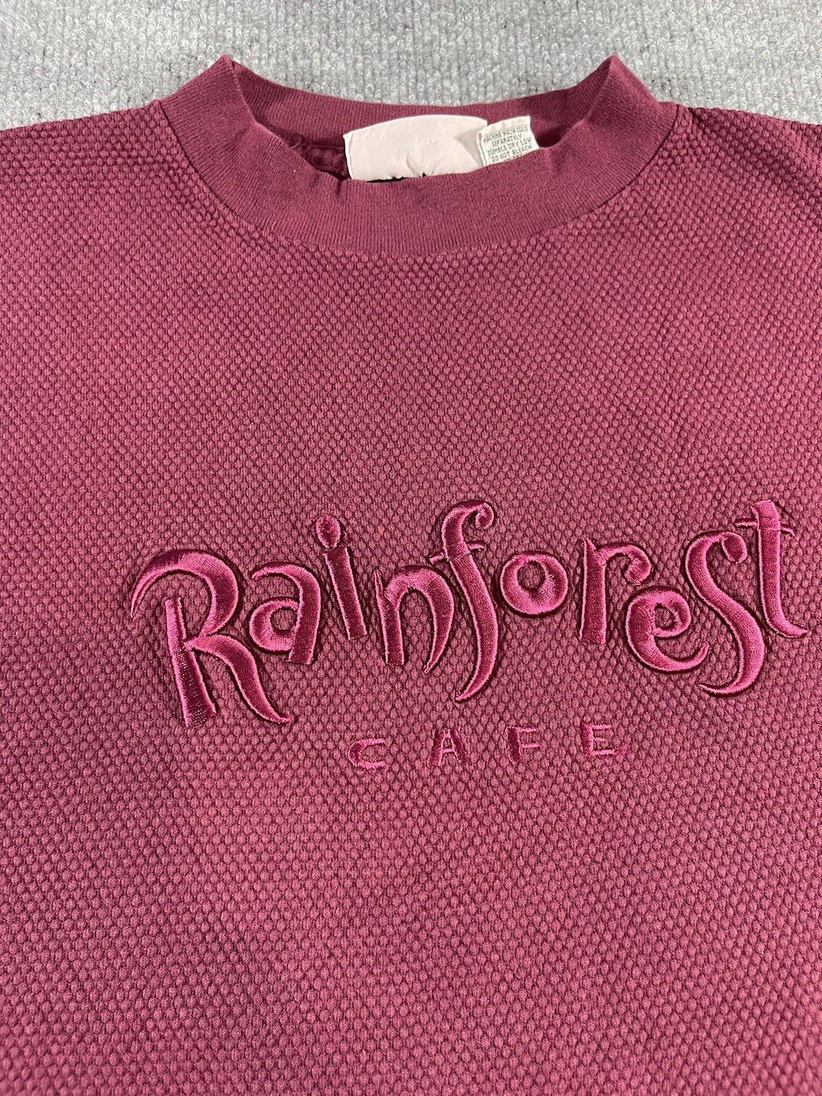Vintage Rainforest Cafe Shirt Mens Red Short Sleeves Size Large Crew Neck Cotton gallery