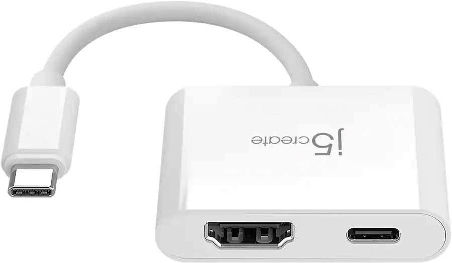 j5create USB-C to 4K HDMI Adapter with Power Delivery – White