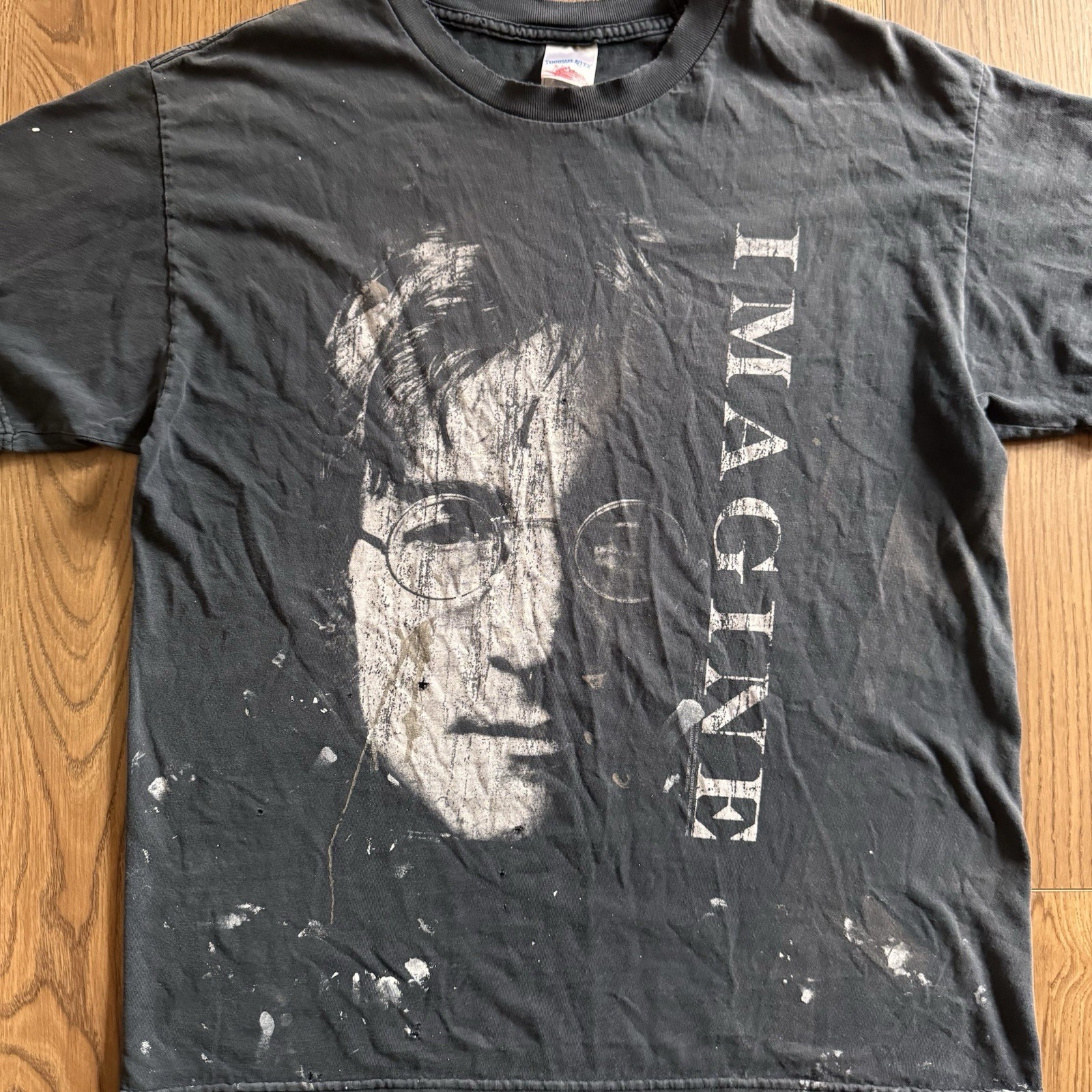 Vintage Hong Lennon Imagine Painter Faded Black Mens Large Shirt Y2K Beatles gallery