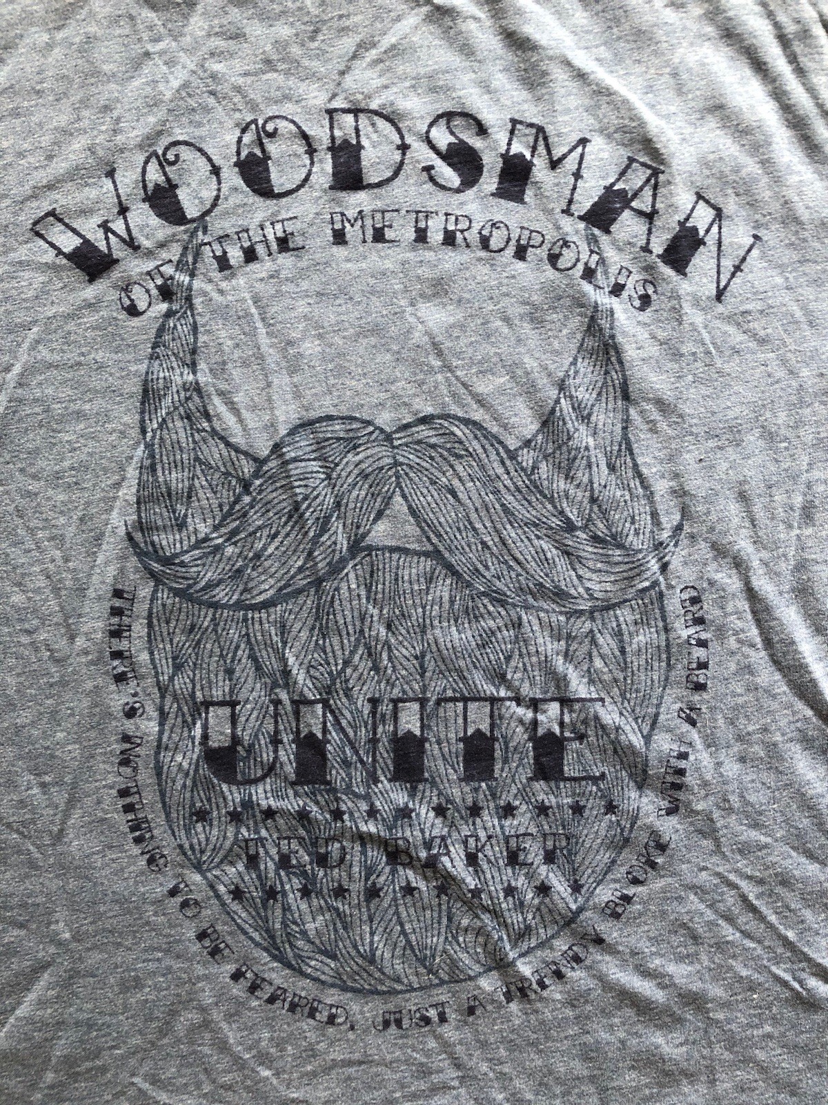 Nwt $65 TED BAKER LONDON ~ Urban Woodsman ~ t-shirt men's sz 7 beard FREE SHIP gallery