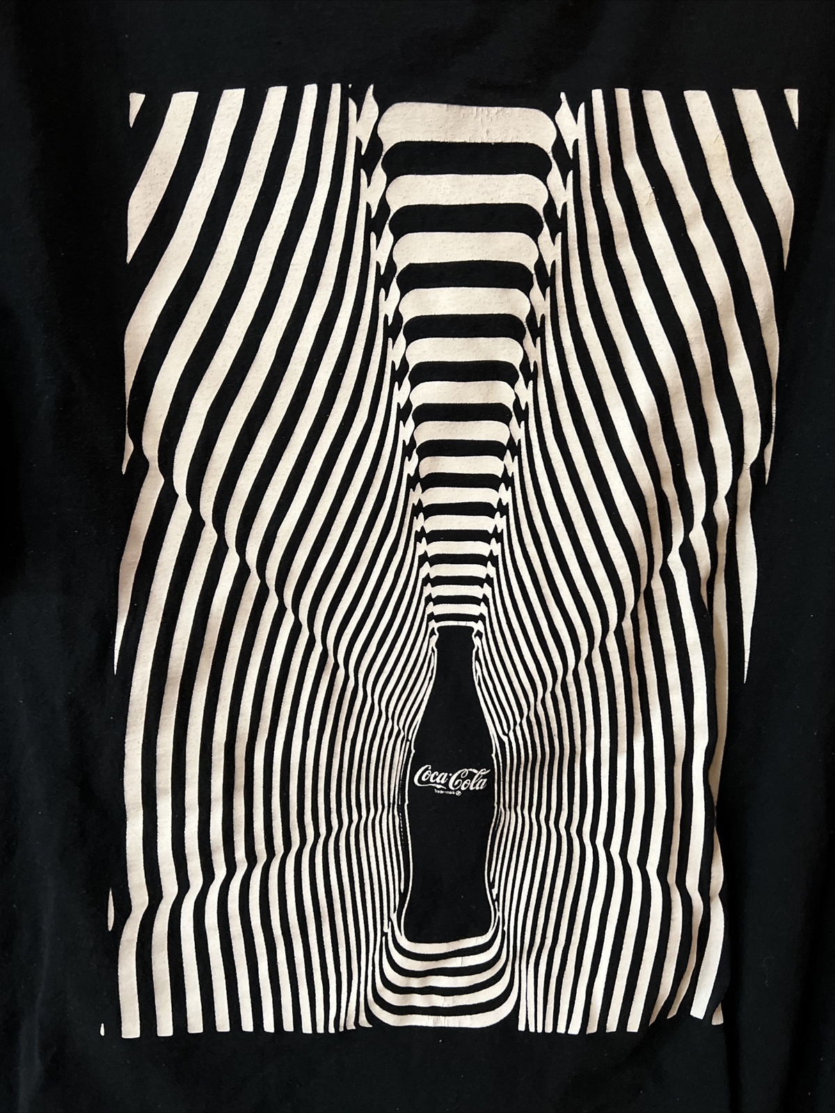 Coca-Cola Men T-Shirt Size 2X Black Op-Art Artwork Flawed gallery
