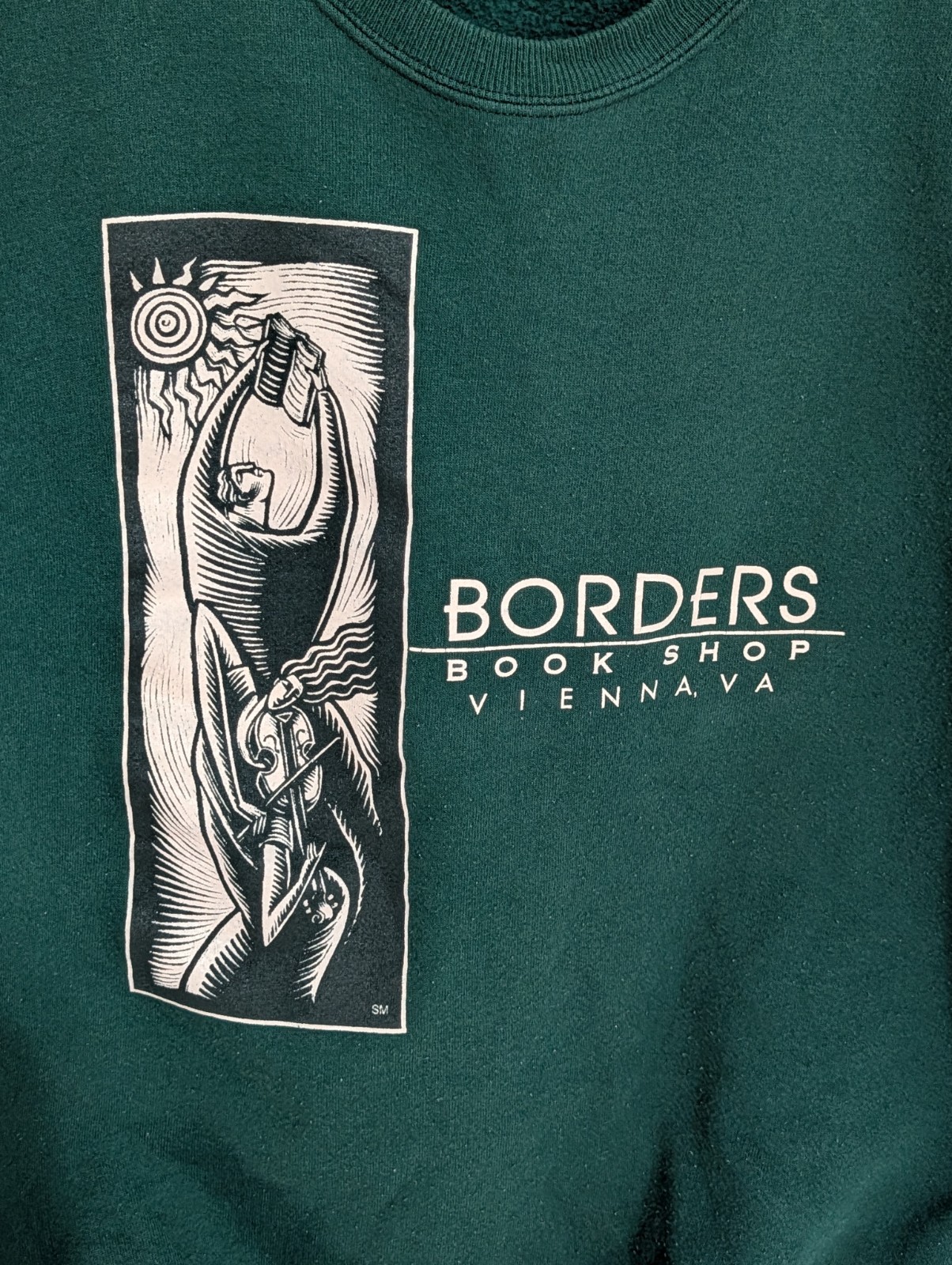 Vintage Borders Book Shop Sweater 1990’s Bookstore Promo Vienna Virginia Large gallery