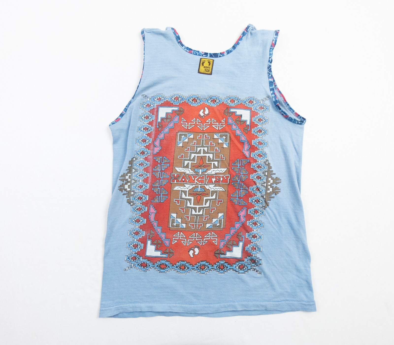 Vintage Hang Ten Shirt Mens Medium Blue Tank Top 70s Tee Southwestern Surf Brand gallery
