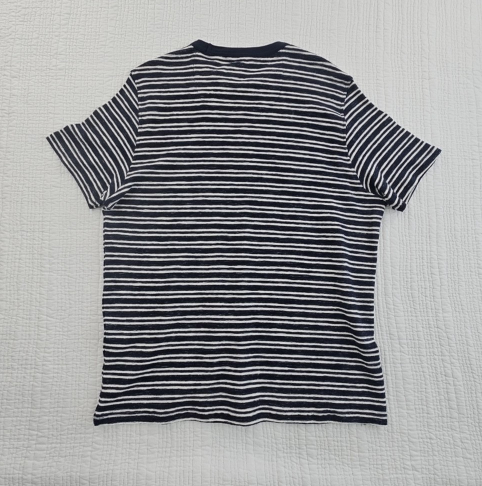 Common People T-Shirt Men's L Navy Striped NWT Short Sleeve NEW Super Soft Crew gallery