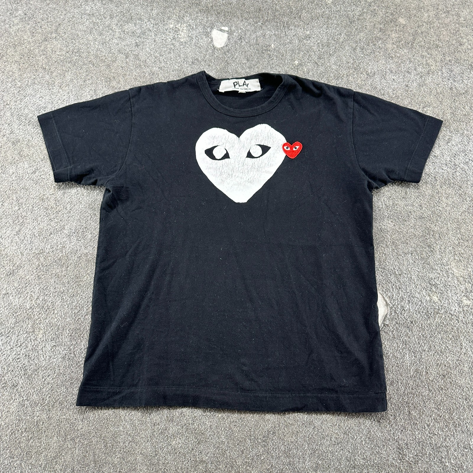 VINTAGE Comme Des Garcons Play Shirt Mens L Black Short Sleeve Graphic Heart Y2K gallery
