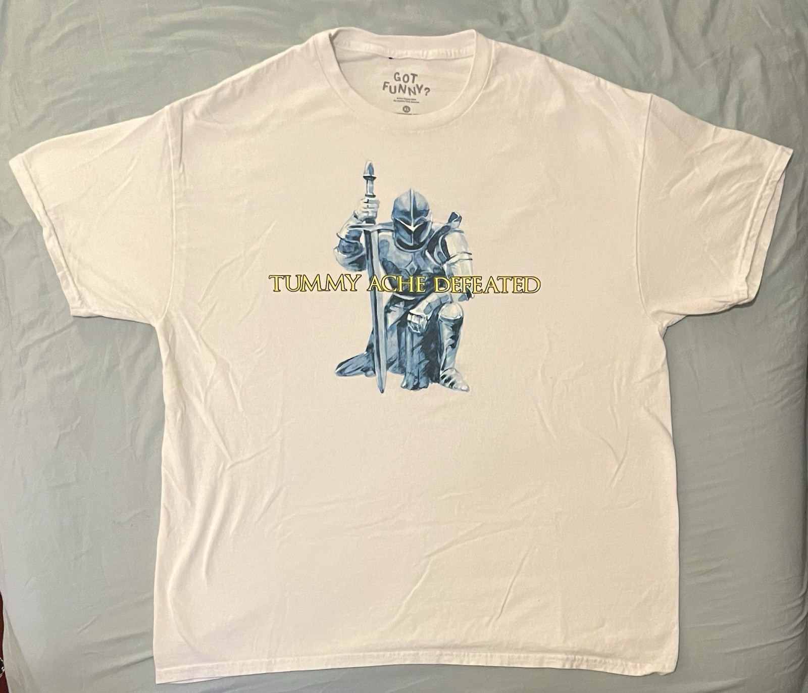 Dark Souls PlayStation shirt white parody tummy ache defeated humor novelty gallery