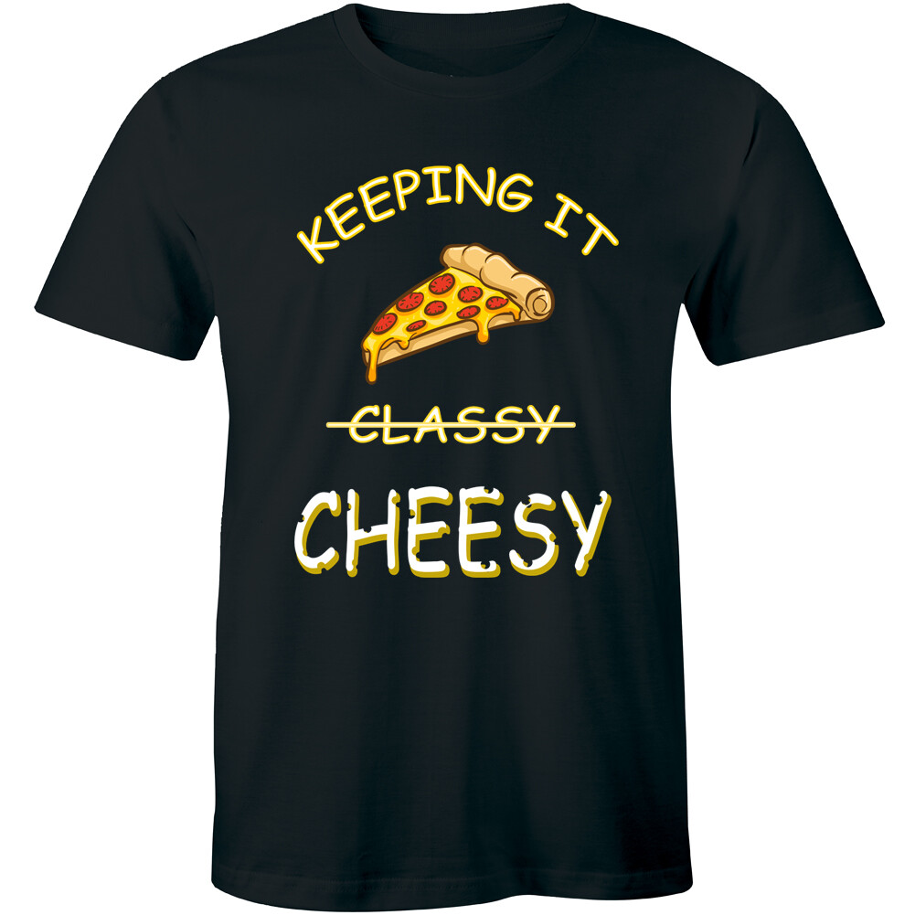 Keeping It Cheesy Men's T-Shirt Funny Food Slogan Saying Classy Pizza Tee gallery