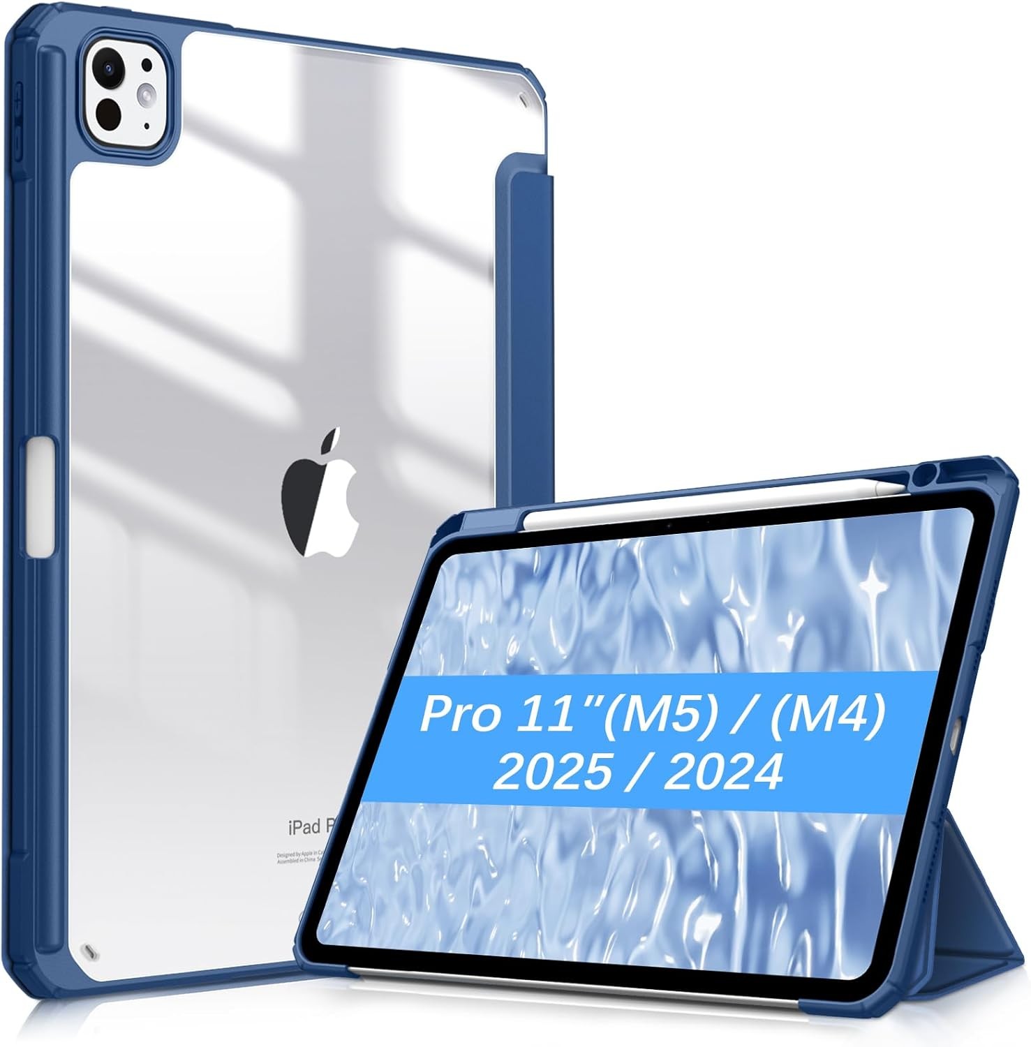 Hybrid Case for iPad Pro 11-inch (M4) 2024 Shockproof Cover with Pencil Holder