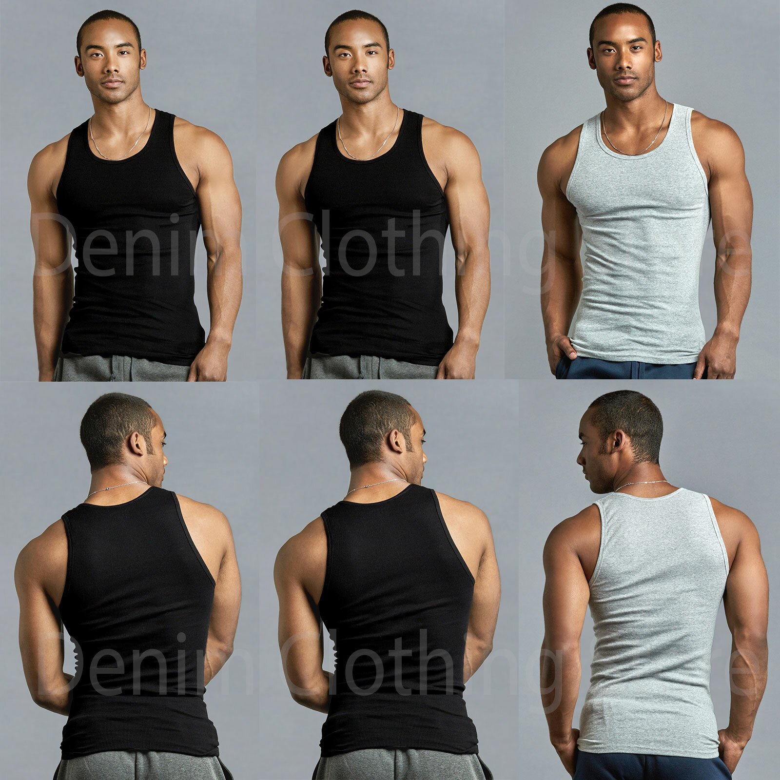 4XL-5XL Men's A-Shirt 6 Pack Lot Tank Top Cotton Wife Beater Ribbed Undershirt gallery