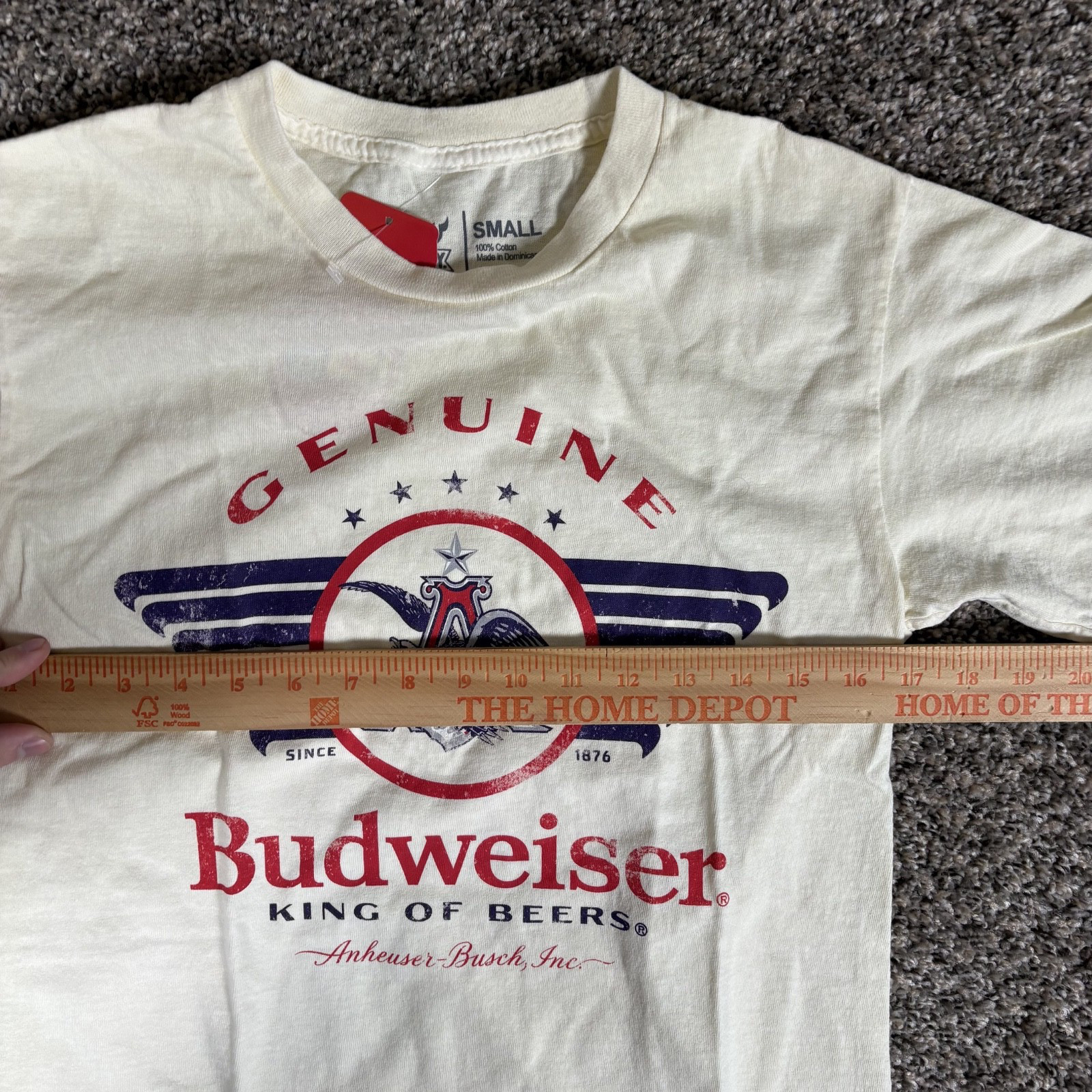 Budweiser King Of Beers T Shirt Mens White Brew City Graphic Print NWT gallery