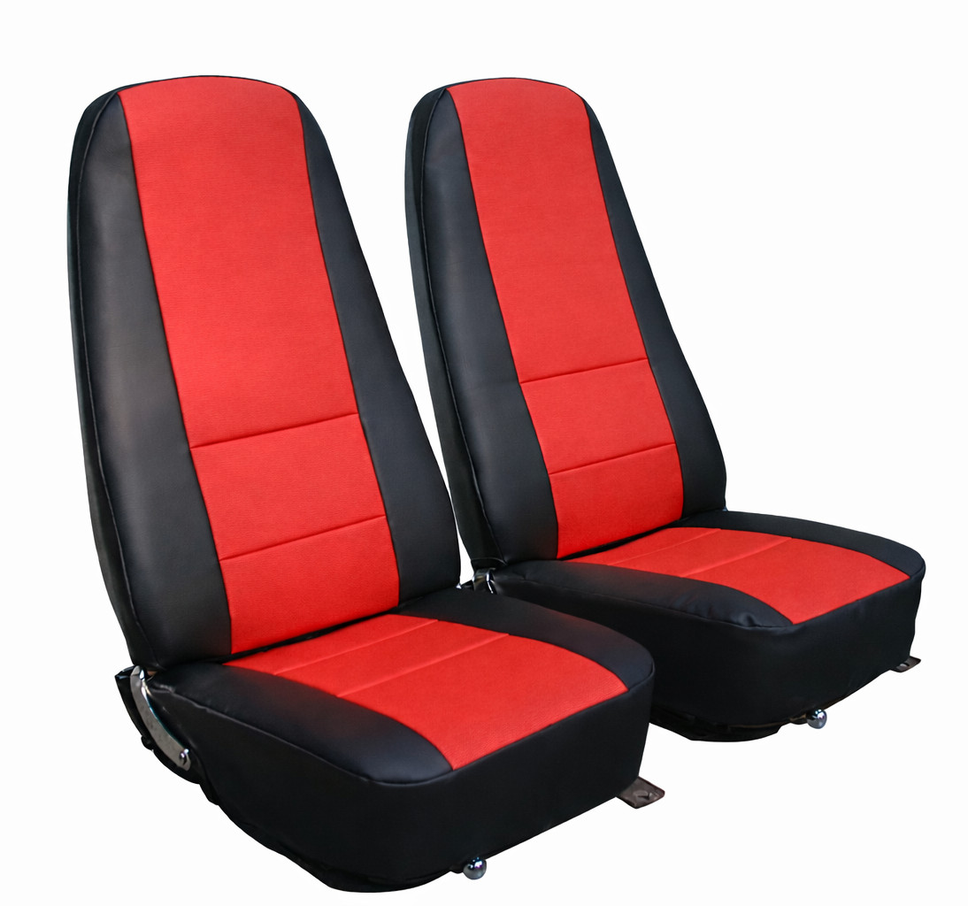 for CHEVY CORVETTE C3 1970-1978 S.LEATHER SEAT COVERS with SHOULDER HARNESESS