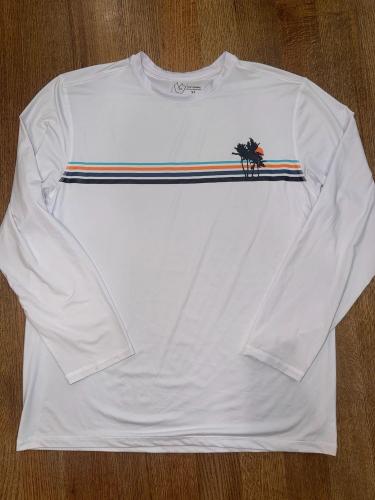 Burnside Men’s Long Sleeve UPF 30+ Sun Shirt Graphic White XL