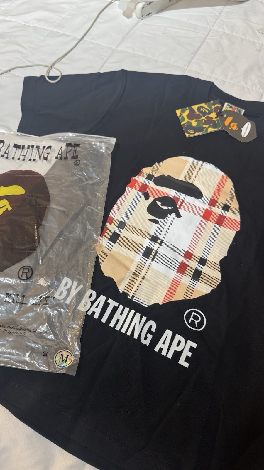 A Bathing Ape BAPE Ape Head Logo Graphic T-Shirt Black Men’s M Cotton Jersey gallery