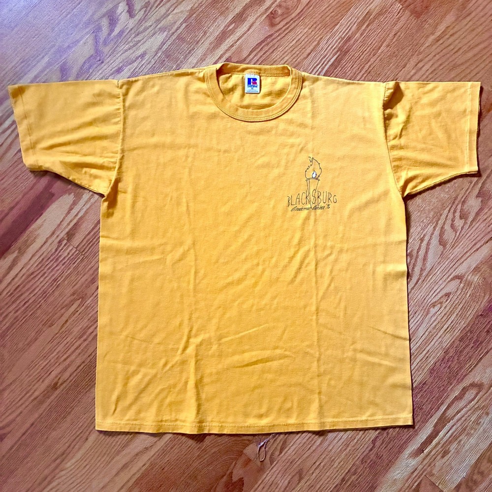 VINTAGE 90s Russell Athletic Blacksburg Academic Athlete Single-Stitch Tee XL