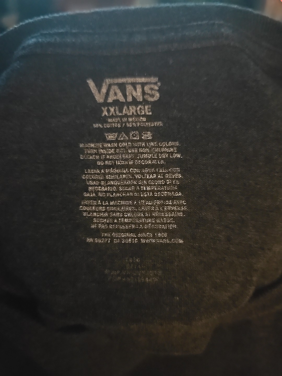 VANS, MENS Dark Heather GRAY Yellow LOGO Short Sleeve Crew Neck T SHIRT 2XL gallery