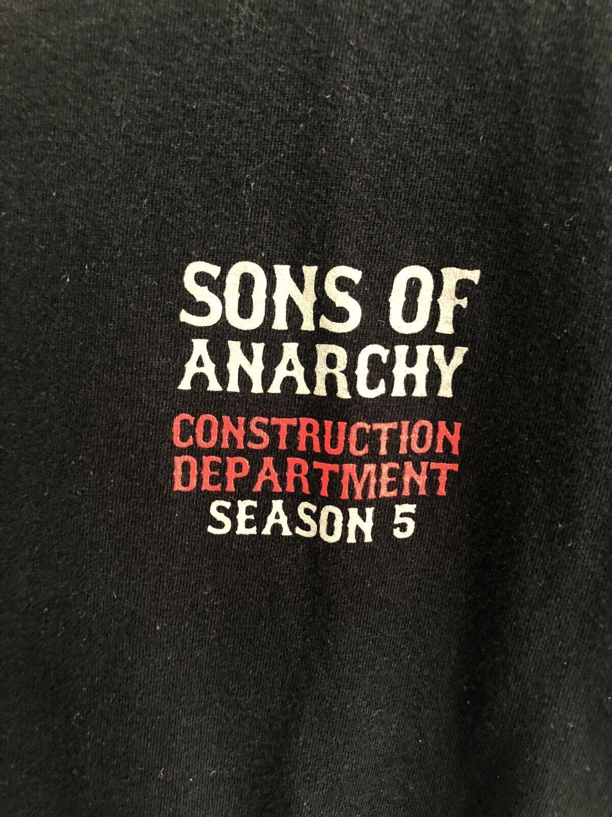 Sons Of Anarchy Season 5 Set Construction Employee Black T-Shirt Size L gallery