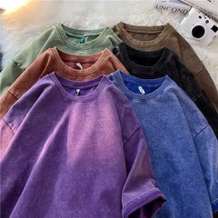 Men Relaxed Vintage Graphic T-Shirt 100% Thick Cotton Retro Streetwear Gift New