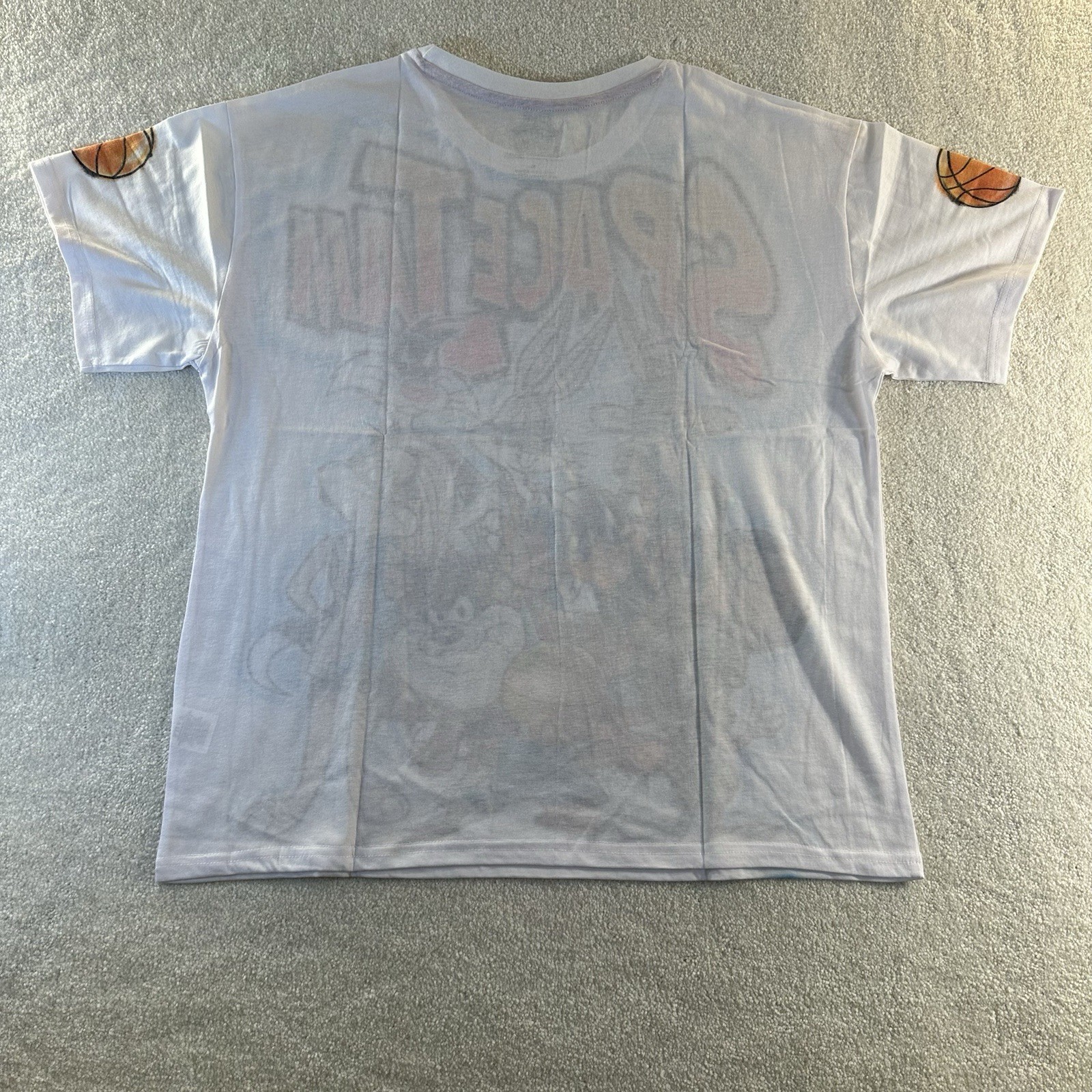 Space Jam Looney Tunes Bugs Bunny Graffiti Airbrush Graphic White T-ShirtXL NWOT gallery