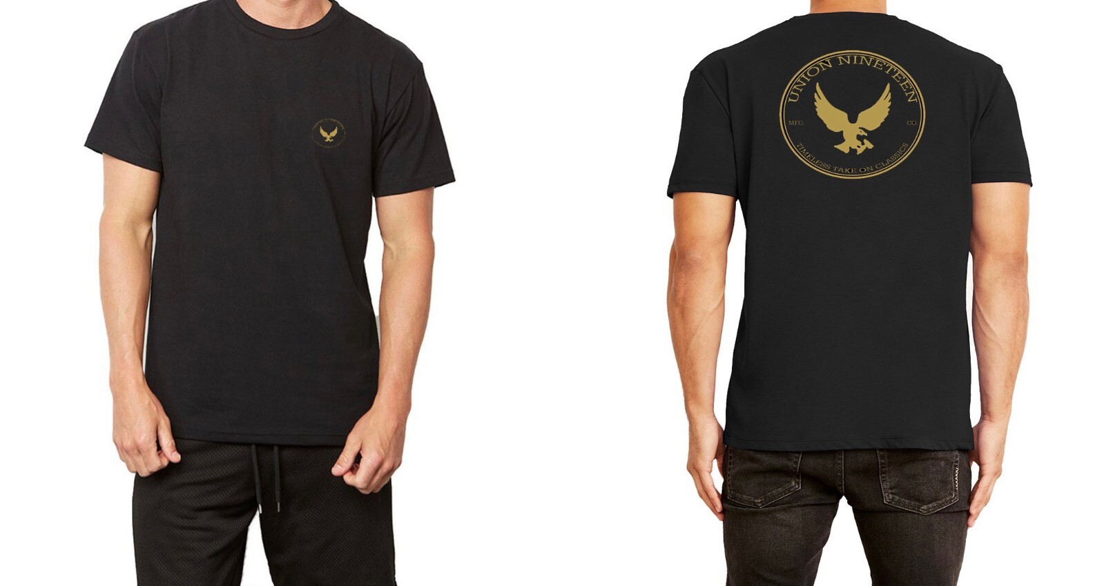 Union Nineteen Unisex Black Logo T-Shirt (Medium)