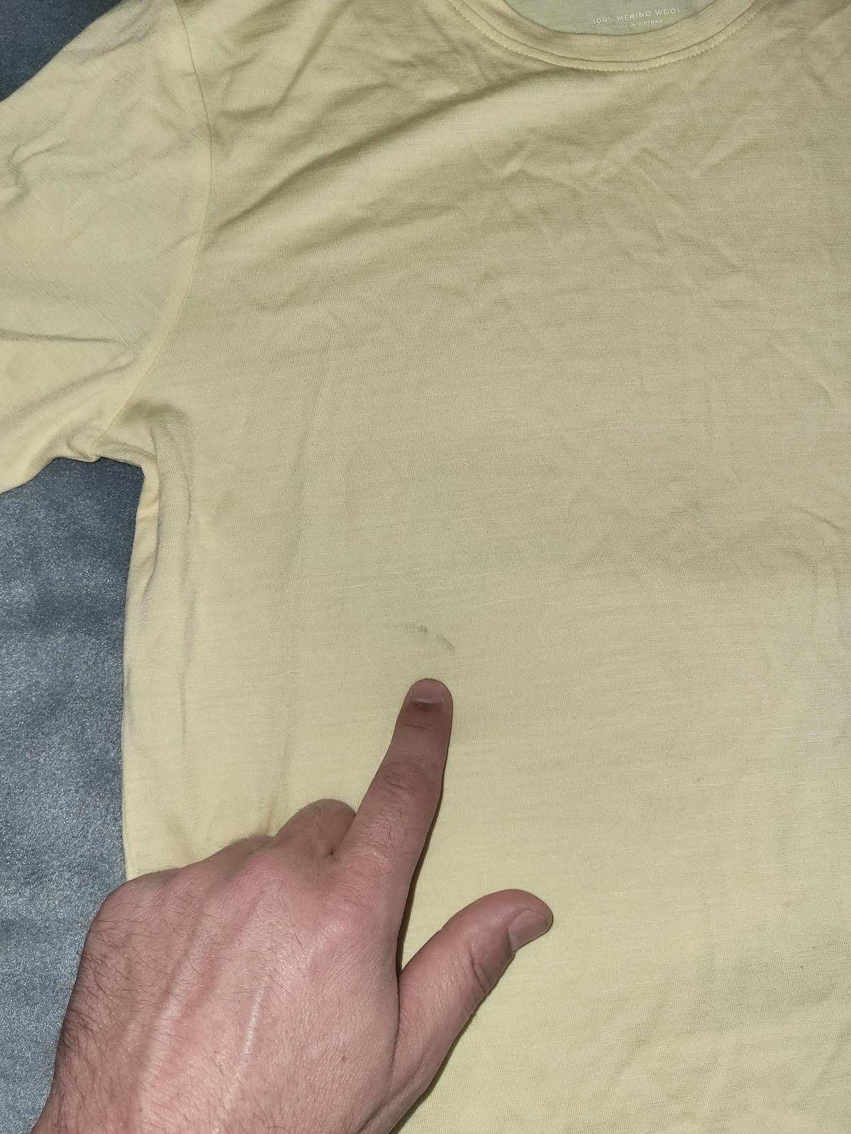 Unbound Merino Shirt Mens XS Yellow Solid 100% Merino Wool Crew Neck T-Shirt gallery