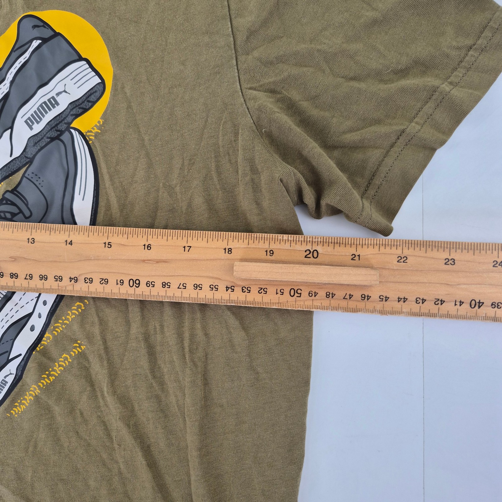 PUMA Graphic T-Shirt Medium Green Men's 100% Cotton Casual Style gallery