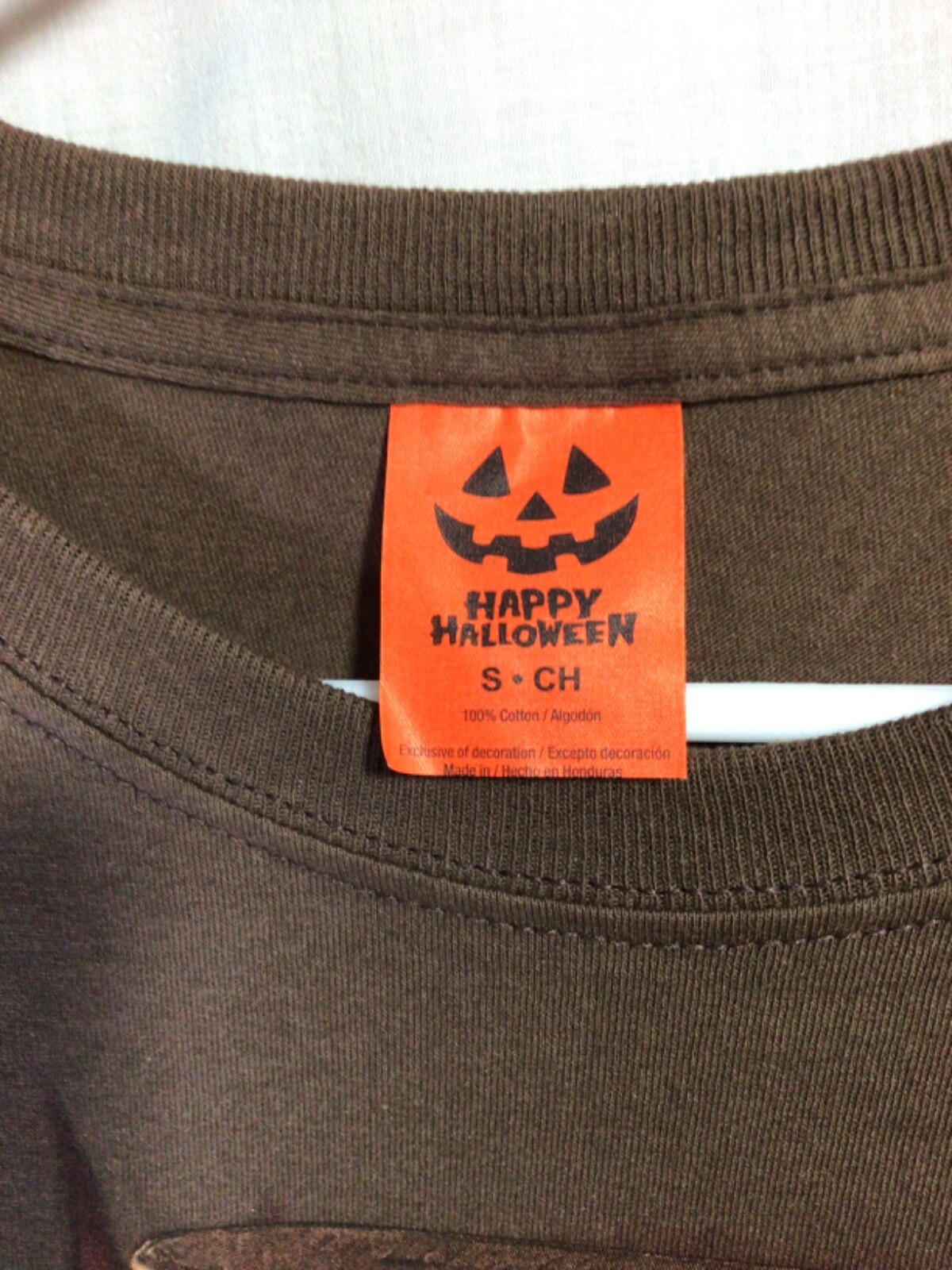 Halloween Skull Brown Small Cotton T Shirt T18 gallery
