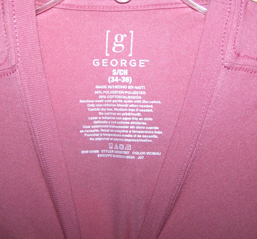 George Unisex Men's Pink Short Sleeve T-Shirt Size S 34 36 gallery