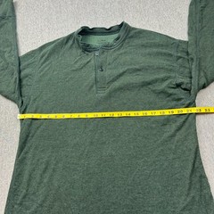 LL Bean Traditional Fit Lined River Henley Long Sleeve Shirt Mens Large Green