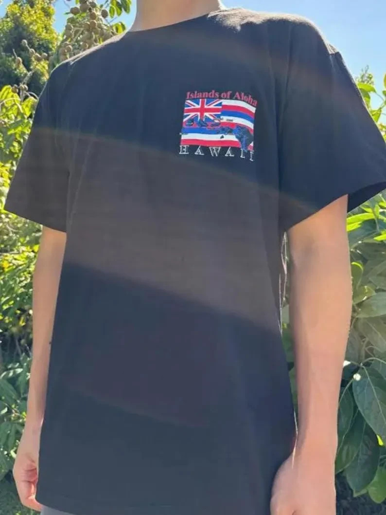 Hawaiian Islands of Aloha Flag Premium Graphic Tee Men Cotton T-Shirt gallery