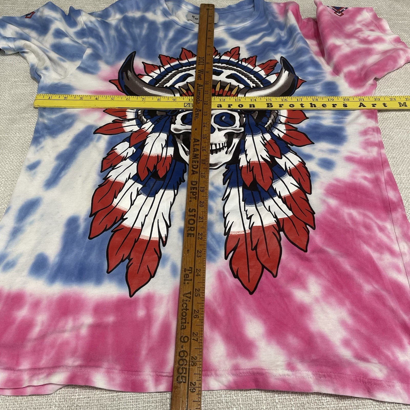 REASON TIE DYE BLUE, PINK, WHITE GRAPHIC 100% CottonT SHIRT MEN SIZE L gallery
