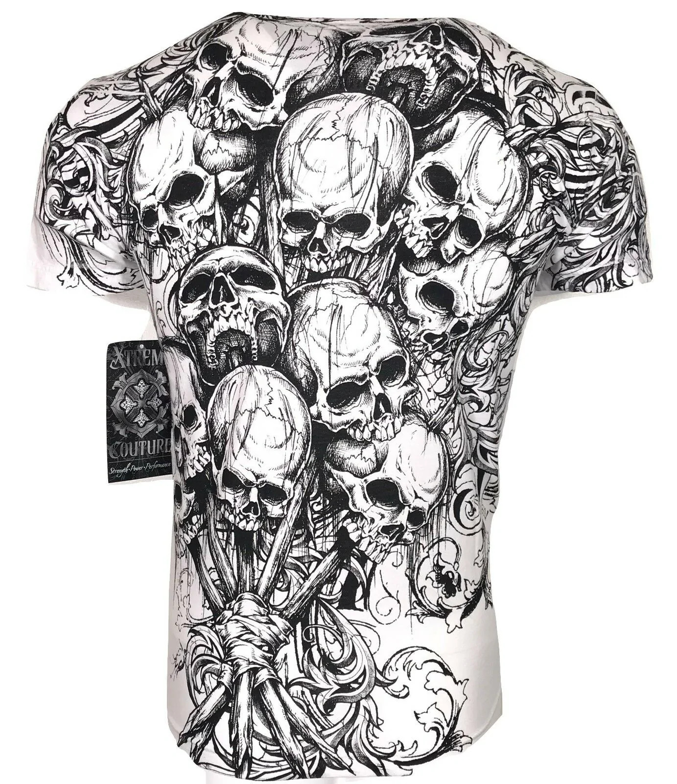 Xtreme Couture by Affliction Men's T-Shirt ACCUSER Skull Biker gallery