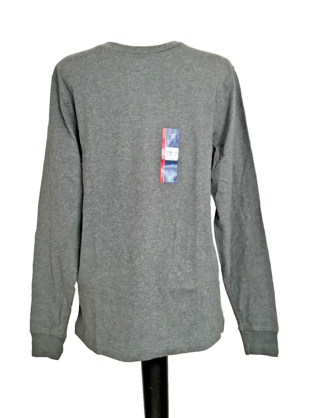 GEORGE SUPER SOFT GRAY LONG SLEEVE CREW NECK TEE SHIRT Sz S gallery