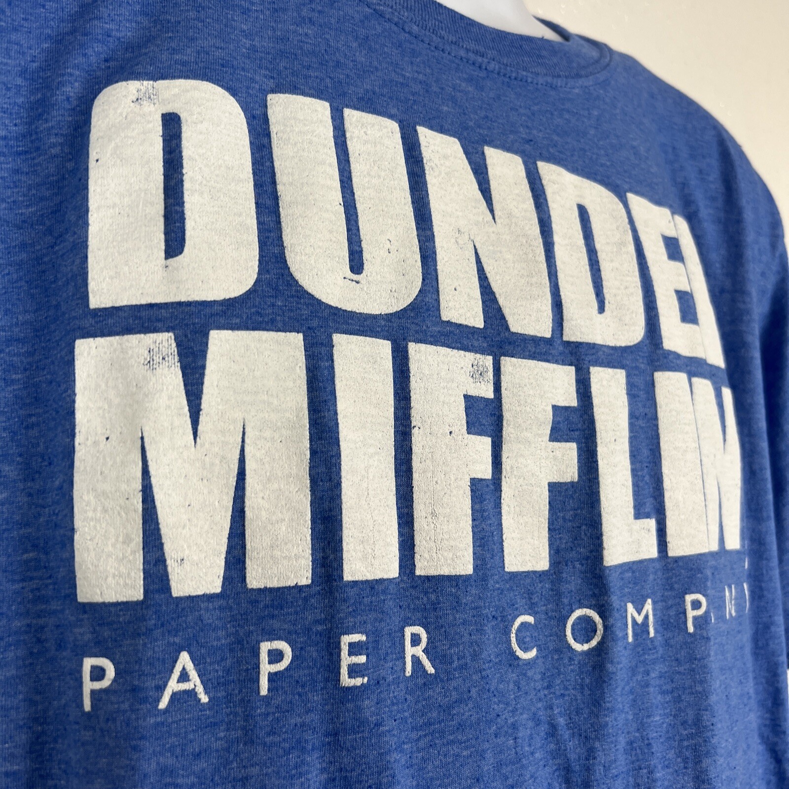 Dunder Mifflin Shirt Men Large Blue The Office Short Sleeve Solid Tee TV Show gallery