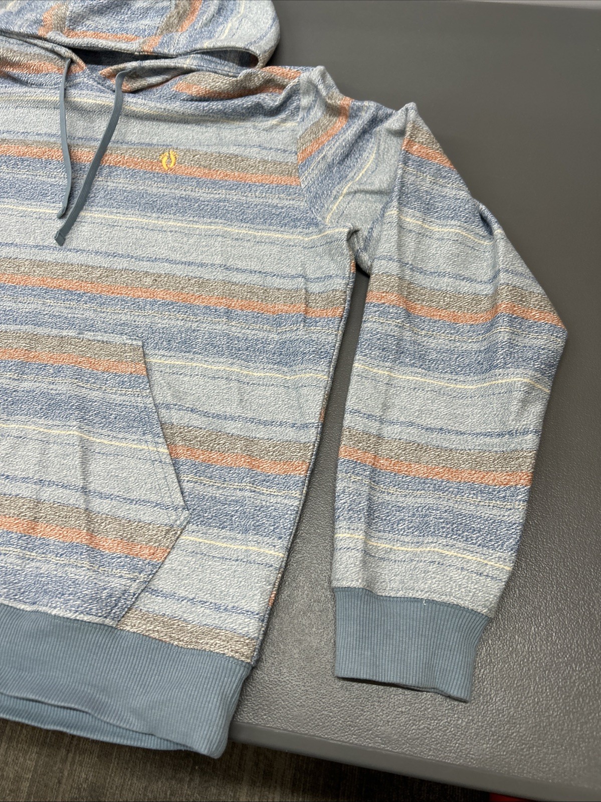 Vintage Hang Ten Hoodie Mens Medium Stripe Pullover Retro Kangaroo pocket Y2K 90 gallery