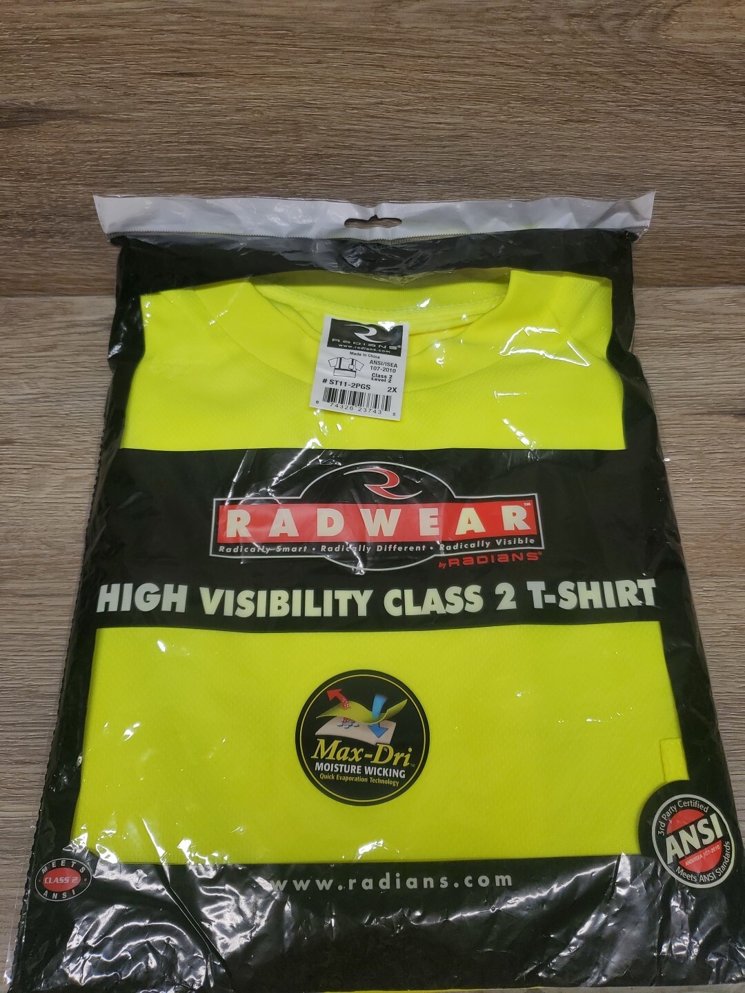 High Vis ANSI Class 2 Hi Vis Lime Reflective Road Work Safety T Shirt Size 2x