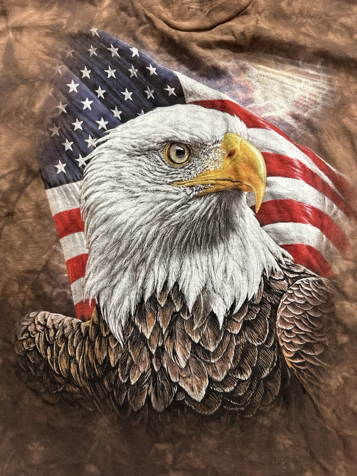 The Mountain Mens 2XL Bald Eagle American Flag Tie Dye T-Shirt Skagway Alaska gallery