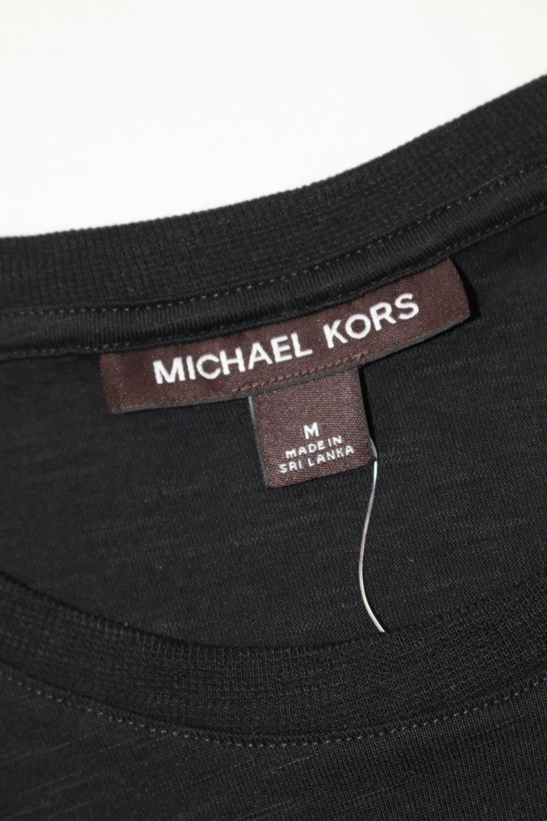 Michael Kors Mens Textured Fabric Crew Neck Short Sleeve T Shirt Black M Embroid gallery