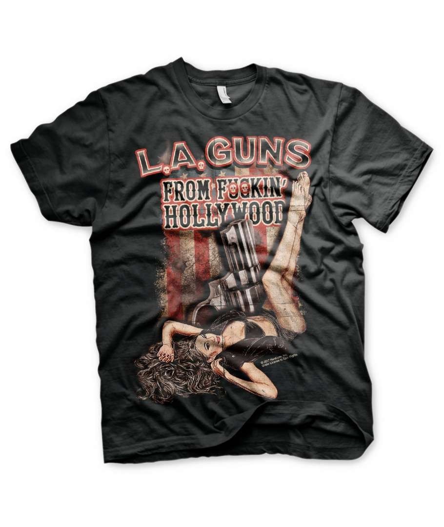 LA GUNS Band Hollywood Cotton Black All Size Unisex Shirt EN750